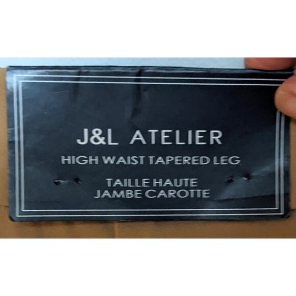 J&L Atelier Womens High Waist Tapered Leg Pants Size S Tan Trousers Pockets NWT - Picture 5 of 6